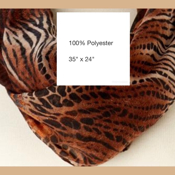 BROWN/BLACK ANIMAL PRINT INFINITY SCARF LIGHTWEIGHT - Picture 3 of 3